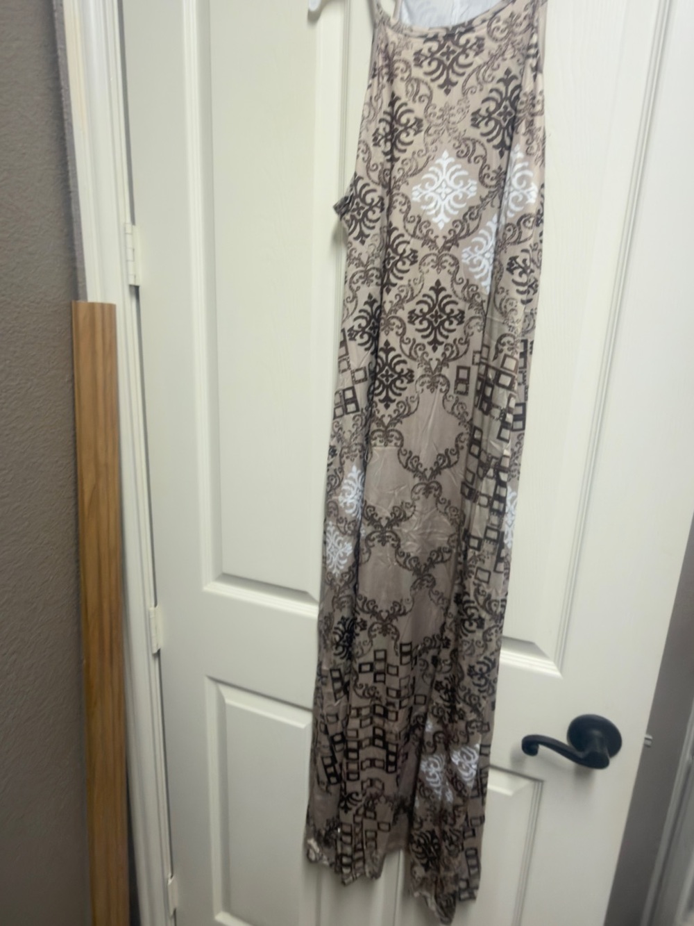 Beige Brown Printed Maxi Dress - Sleeveless Women’s Summer Dress